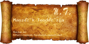 Maszák Teodózia névjegykártya